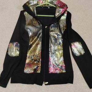 Bling Lightweight Zippered Top, Size M, Good Condition